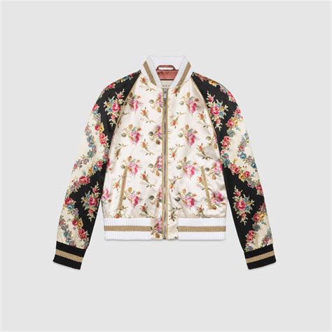 gucci silk baseball jacket|Gucci Bomber And Track Jackets for Women .